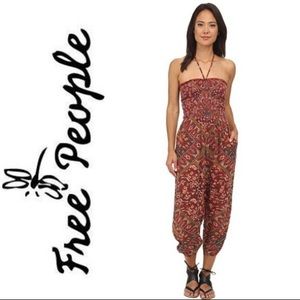 Free People Harem Halter Tube Top Jumpsuit